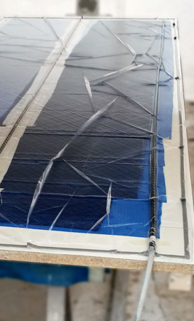 lastra in fibra di carbonio durante l'infusione